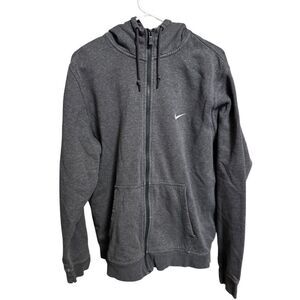Vintage Nike Hoodie Sweatshirt Mens XL Grey Zip Solo Swoosh Essential Y2K
